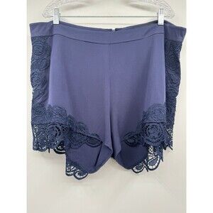 Torrid Women Dress Shorts Plus 18 Navy Lace Trim Back Zipper Casual Preppy